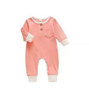 New Baby long romper, 9 mo. Pink